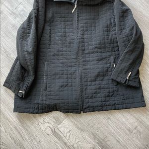 Gallery Women Black Full Zip Long Sleeve Jacket Women's Size 2XL